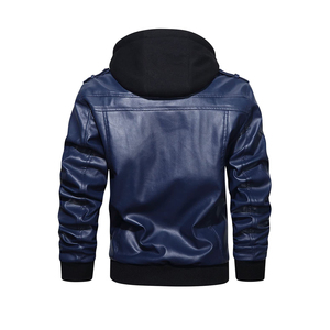 Chaqueta para hombre Nueva chaqueta de cuero personalizada para hombre Chaqueta de cuero Casual Ropa de calle Cómoda OEM de alta calidad - Product Image 5