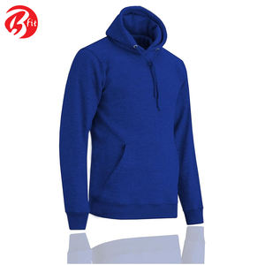 En couleur bleue 100% coton sweats à capuche thermiques qualité supérieure conception personnalisée tenue décontracté manches longues hommes sweats à capuche - Product Image 4