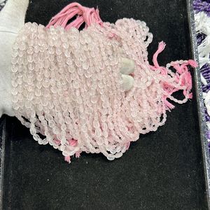 Cuentas Heishi lisas de cuarzo rosa, hebras de cuarzo rosa plano Natural para la fabricación de joyas, línea de neumático liso, forma de neumático, piedras preciosas sueltas - Product Image 2