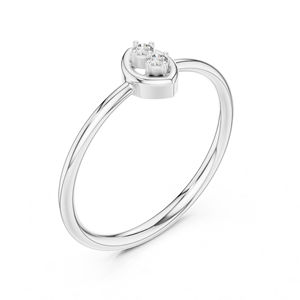 แหวนหยดน้ำเพชรทรงกลมสีโรสโกลด์ 14K สำหรับผู้หญิง |   ของขวัญวันครบรอบ |   เพชรที่เพาะเลี้ยงใหม่ - Product Image 3