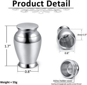 Urnas de recuerdo pequeño de grabado personalizado para cenizas, Mini urnas de cremación para cenizas, soporte conmemorativo de acero inoxidable para cenizas - Product Image 3
