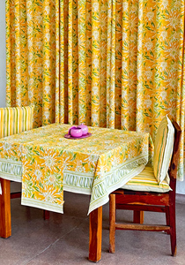 Chemin de table en toile de coton fait à la main éléments d'intérieur bloc de fleurs imprimé à la main éléments d'intérieur élégants chemin de table en toile - Product Image 2