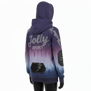 Sweat à capuche zippé en molleton brossé de haute qualité pour femmes, mélange de coton doux, couleur dégradée avec logo en strass, sweat à capuche zippé basique personnalisé - Product Image 5