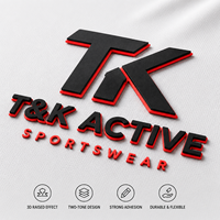Patch en caoutchouc souple et durable bicolore avec logo 3D en silicone en relief pour le transfert thermique, idéal pour les maillots de sport, les vêtements de sport et les étiquettes personnalisées