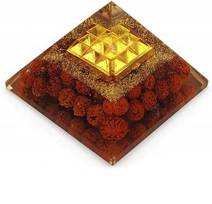 Chakra de Rudraksha en cristal naturel de 4 pouces avec pyramides d'orgone de Shree Yantra pour cadeau et décoration - Product Image 2