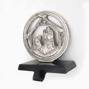 Porte-bas de Noël décoratif en aluminium avec design marry belle finition en relief nickel et noir - Product Image 1