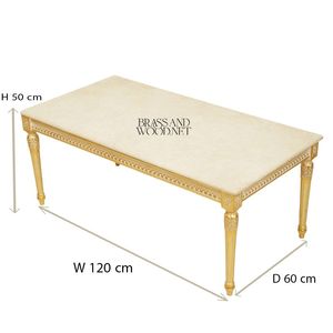 Mesa de Centro de Lujo con Tapa de Mármol, Detalles en Oro Hechos a Mano y Patas Talladas Elegantes para una Decoración Clásica de Sala de Estar - Product Image 5
