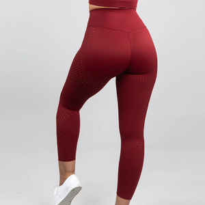 Top Quality Spandex Polyester Material Burgundy Color <b>Women</b> <b>Capri</b> Yoga Legging Sexy Girl Custom Gym Fitness Quick Dry All Size - Product Image 2