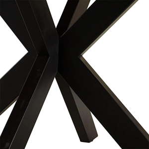 Table ronde en bois de style fermier américain classique avec base KD en métal noir Meubles de restaurant et de salle à manger - Product Image 2