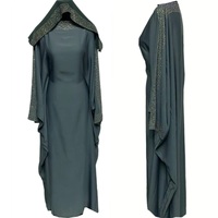 Travail de la pierre personnalisé manches chauve-souris Dubaï Abaya turc modeste manches chauve-souris brillant brillant satin Abaya femmes musulmanes Abaya