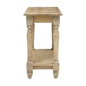 Mesa auxiliar de madera desgastada con patas torneadas - Product Image 2