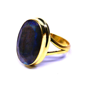 Clásico 925 plata esterlina fiesta desgaste chapado en oro azul Topacio labradorita Tsavorita anillo de piedras preciosas accesorio de joyería de moda - Product Image 2