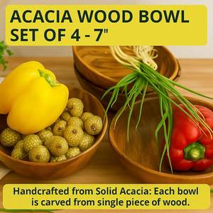 Bol de service en bois d'acacia Tondo de 5 pouces - Product Image 5