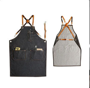 Restaurant Waiter Apron Jean Serving Short Half Waist Denim Adult Pockets Fade Resistant Wrinkle Free Reusable Home Cafe Hotel - Product Image 3