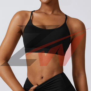 Nouveau design, soutien-gorge de sport très vendu pour femmes, séchage rapide, couleur unie personnalisable, idéal pour le yoga et la course à pied. - Product Image 3