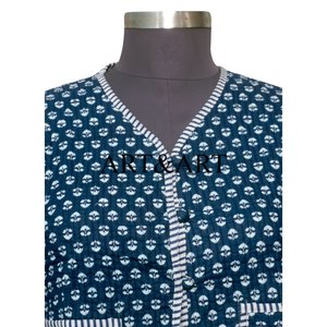 Veste courte pour femme, style vintage, festival, mode, tricotée à la main, respirante, 100% coton, matelassée, avec poches et boutons - Product Image 6