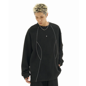 Wholesale Promotional Heavy Weight Blank Custom Pullover 95% Cotton 320G <b>Sweater</b> <b>Fleece</b> Crewneck Men Sweatshirt - Product Image 1