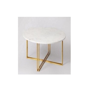 Round Metal <b>Marble</b> Luxury Design Side <b>Table</b> Tea Coffee Living Room <b>Table</b> Western Metal Building Style Manufacturer Wholesaler - Product Image 1