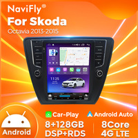 MEKEDE-Reproductor de audio para coche, sistema de radio con Android TS, WIFI, 4G, DVR, DSP, TMPS, para Skoda Octavia 2013-2015