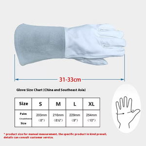 Guantes de Soldadura TIG de Piel de Oveja de Primera Capa y Piel de Vaca Extendida, Suaves y Cómodos, Resistentes al Calor, para Soldador - Product Image 5