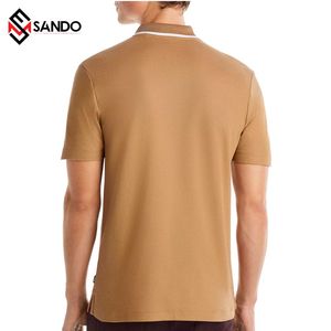 เสื้อโปโลแขนสั้นสำหรับผู้ชายเสื้อโปโลผ้าคอตตอน100% ตามสั่งไม่เป็นรอยยับพิมพ์ลายโดยตรงสำหรับใส่ตีกอล์ฟฤดูร้อน - Product Image 4