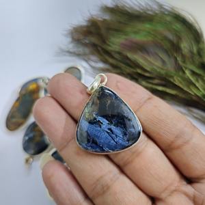 Piedra preciosa Pietersite natural 925 colgante de plata esterlina colgante de declaración colgante hecho a mano colorido completo fuego Pietersite - Product Image 4