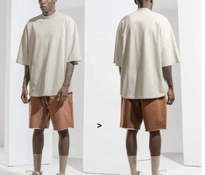 T-shirt surdimensionné pour hommes personnalisé épais 100% coton T-shirts à épaules tombantes 250gsm grande taille poids lourd grande taille polos pour hommes - Product Image 6