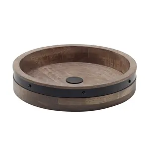 LuxeServe Stylish 2-<b>Tier</b> Aluminum <b>Cake</b> <b>Stand</b> Durable Wood and Metal Design with Iron Tool for Weddings Parties Home Decor - Product Image 2