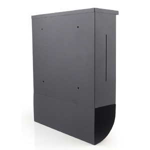 Black <b>Post</b> Mailbox Free Standing Vintage Modern Design Key Lock Steel Material Newpaper Compartment for Office Outdoor Use - Product Image 4