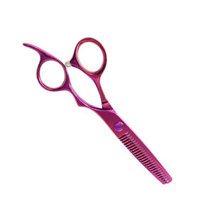 Vente en gros de ciseaux de coiffeur à effiler ciseaux de salon de beauté droits à enduits de couleur avec repose-doigt fixe - Product Image 3