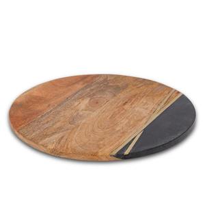 Bandeja Redonda de Madera Maciza, Bandeja Giratoria con Tabla Giratoria para Mesa de Comedor, Más Fácil de Servir Café o Té, Organizador - Product Image 1