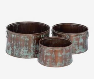 Venta al por mayor de macetas de estaño galvanizadas con diseño moderno ecológico y ligero para la decoración del hogar y jardín exportador - Product Image 3