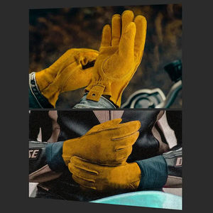Gants de course à doigts entiers en cuir de vachette pour hommes Gants en cuir de moto chauds et respirants pour l'hiver avec écran tactile Matériau en cuir de vachette - Product Image 3