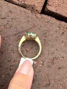 แหวนค็อกเทลงานปาร์ตี้น่ารัก ประดับมรกตสีเขียวทรงมาร์ควิสธรรมชาติ และเพชรทรงบริลเลียนต์ ทองคำแท้ 14K สำหรับทุกเพศ เหมาะสำหรับงานแต่งงาน งานหมั้น รับผลิตตามแบบ (OEM) - Product Image 2