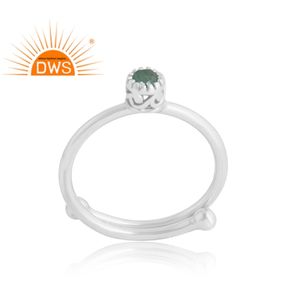Anillo de piedras preciosas de Esmeralda Natural de Plata de Ley 925, joyería personalizada para mujer, regalo para ella - Product Image 1