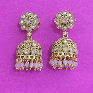 Antique Jhumki Fashion Hoop <b>Earrings</b> with Gold Plating Artificial Jewellery Exporter in India - Product Image 3
