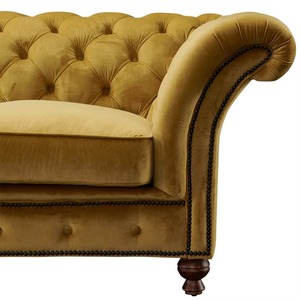 Nuevo Sofá de Esponja Reclinable en Forma de L, de Tres Plazas, Estilo Chesterfield, Tapizado en Tela, Color Amarillo Claro, Moderno y Lujoso, Estilo Europeo, para Sala de Estar, 2025 - Product Image 5