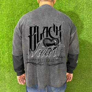 เสื้อยืดแขนยาวสองชั้นแบบหนาพิเศษสำหรับผู้ชาย OEM - เป็นมิตรกับสิ่งแวดล้อม ระบายอากาศได้ดี สไตล์ไฮสตรีท - Product Image 6