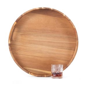 Bandeja de Madera Ecológica Hecha a Mano Lista para Exportar para Servir Bocadillos, Té y Café - Uso Doméstico, Encanto Rústico, Apta para Lavavajillas - Product Image 1