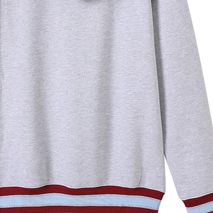 Sudadera con Capucha Kankakee Kays Premium Winter Grey Unisex, 100% Algodón Orgánico, Felpa, Logotipo de Chenilla, Cordones Azules, Luz Roja - Product Image 6