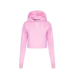 Gran oferta Low MOQ Top corto con capucha para mujer Sudadera con capucha de manga larga transpirable 100% poliéster personalizable - Product Image 3
