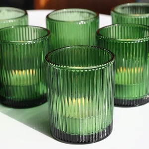 Portavelas de cumpleaños votivo de cristal romántico con estampado de seda moderna verde para Navidad, boda, cena, mesa de fiesta, los mejores regalos, Idea - Product Image 3