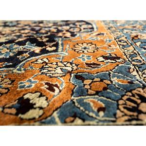 Alfombras de Seda Anudadas a Mano en Gulmarg, Color Azul, con Medallón y Patrón Abstracto para el Hogar, Pasillo y Sala de Estar, Modelo Pae-4907, Hechas a Mano - Product Image 3