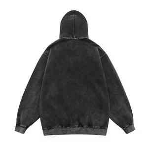 Lujo liso 600gsm en blanco grueso algodón pesado 100% mezcla polar Unisex invierno Sudadera con capucha longitud regular doble cremallera personalizada - Product Image 3