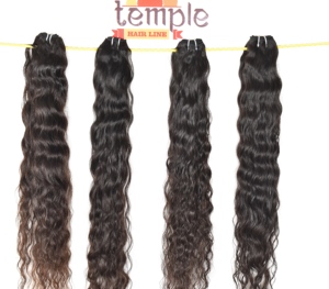 Cutícula virgen ondulada alineada India 100% Procesamiento de templo ninguno fabrica máquina doble trama onda profunda tejido cabello humano - Product Image 1