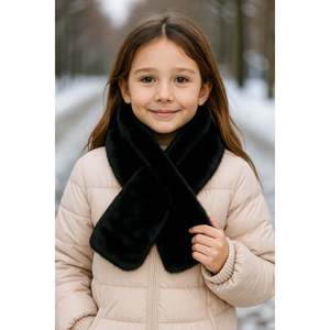 Écharpe en peluche noire pour fille Byn001 - Noir - Product Image 4