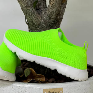 Baskets plates à enfiler pour femme, printemps-été, respirantes, en tricot, type chaussette - Product Image 3