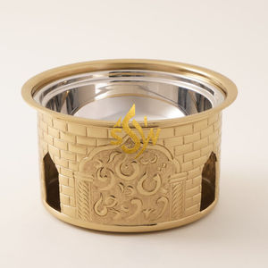 Olla caliente para servir comida árabe hecha a mano, disponible en diferentes tamaños y color dorado, cacerola de acero con asa. - Product Image 6