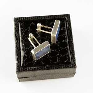 Gemelos cuadrados de Plata de Ley 925 sólida, labradorita de Fuego Azul raro, piedras preciosas Vintage hechas a mano, accesorio de regalo de boda, joyería - Product Image 2