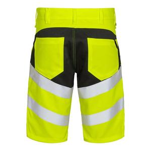 Elastic Waist High Visibility <b>Yellow</b> Reflective Safety <b>Shorts</b> for <b>Men</b> Lightweight Construction Cargo Workwear <b>Shorts</b> - Product Image 2